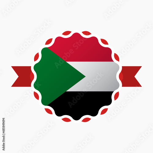 Creative Sudan Flag Emblem Badge