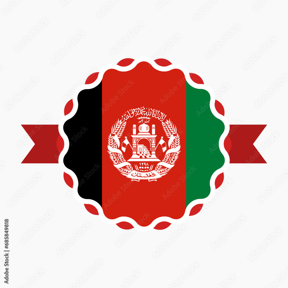 Fototapeta premium Creative Afghanistan Flag Emblem Badge