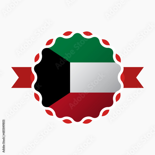 Creative Kuwait Flag Emblem Badge