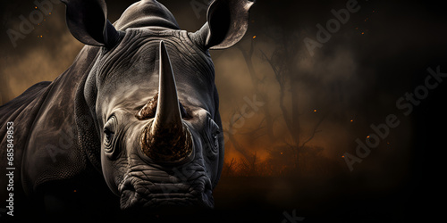Fantastical Encounter A Majestic Rhinoceros Unleashes its Fury in the Mystical Savanna Twilight The Lone Rhino Chronicles Twilight Mist Unveils the Enigma of a Fantastical Savanna Attack generative AI