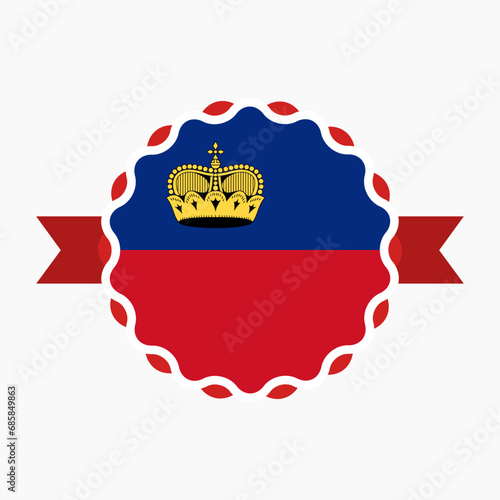 Creative Liechtenstein Flag Emblem Badge