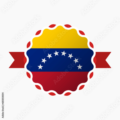 Creative Venezuela Flag Emblem Badge