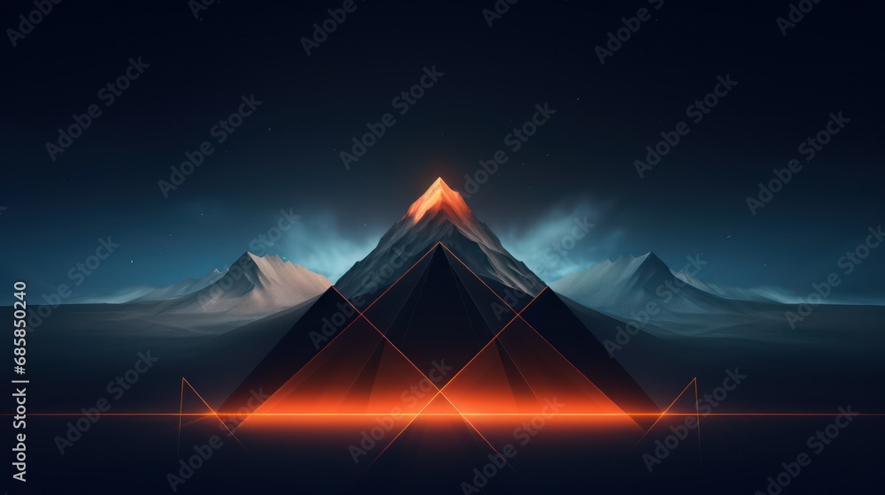 abstract landscape with geometric shapes