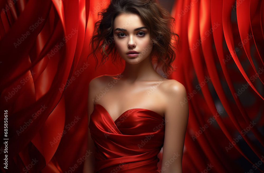 Beautiful model woman with long hairstyle care and beauty hair products. Fashion studio shoot, beauty, or lifestyle-related Beautiful model woman with long hairstyle care and beauty hair products. Fashion studio shoot, beauty, or lifestyle-related