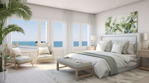 Coastal Serenity: Beachfront Bedroom © Daryna