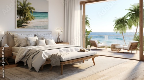 Coastal Serenity: Beachfront Bedroom © Daryna