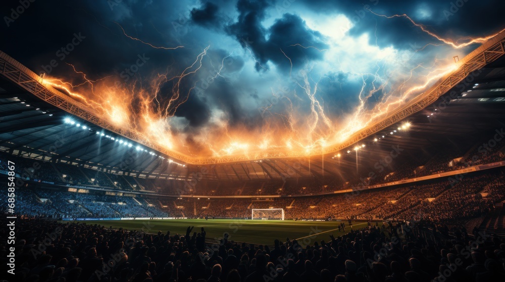 stadium with lightning