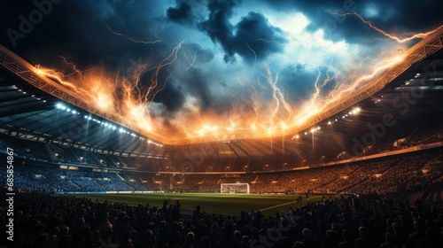 stadium with lightning