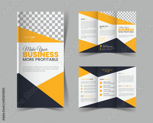 Modern corporate creative trifold business brochure design template.