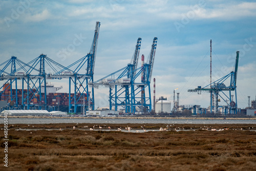 Paysage industriel en bord de zone naturelle