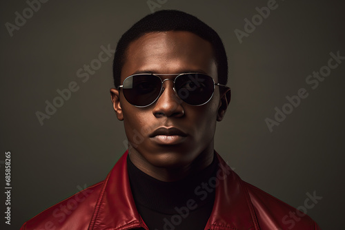 close up portrait of an serious African man in studio  © Koray