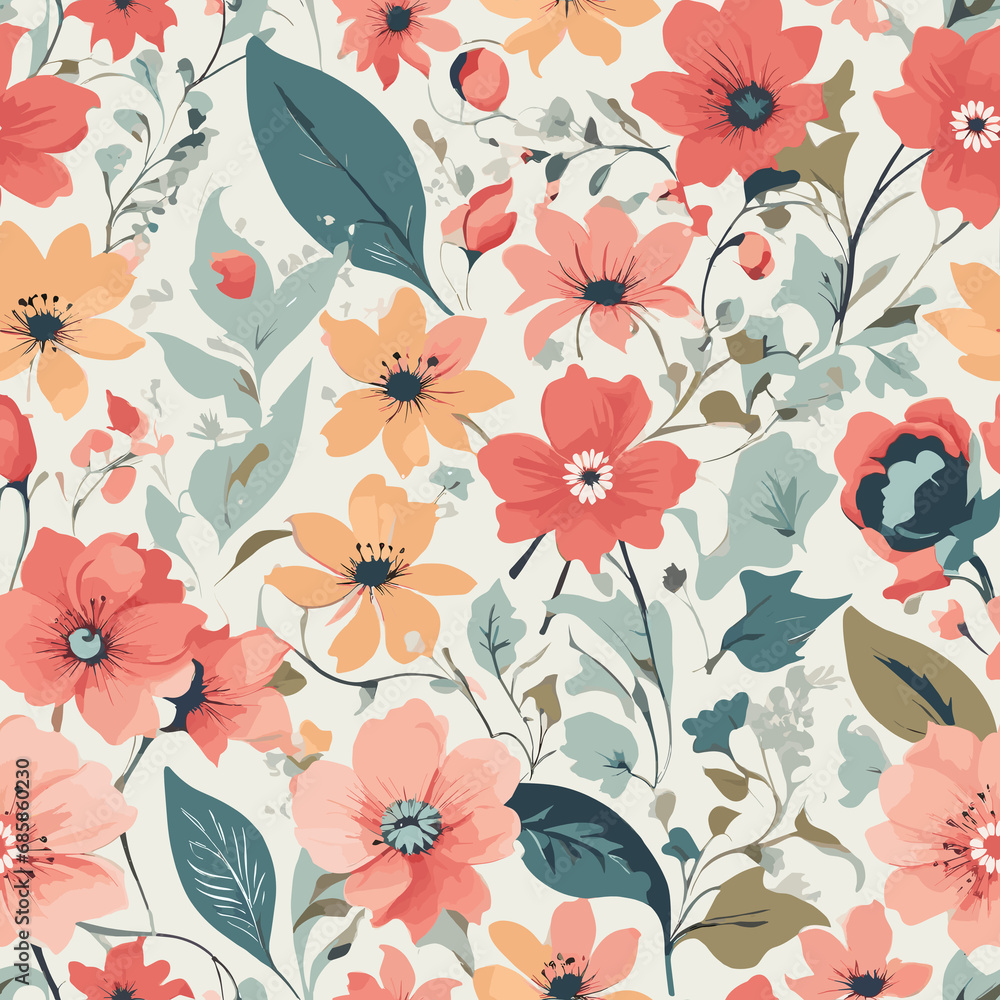 Seamless Spring Floral Pattern Seamless Spring Floral Pattern
