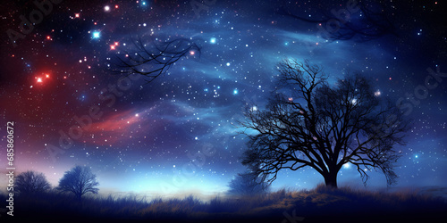  Ethereal Enchantment: Designing a Fantasy Landscape Where Trees Dance with Stars and the Moon Sings a Lullaby  background ai generated © Abdullah