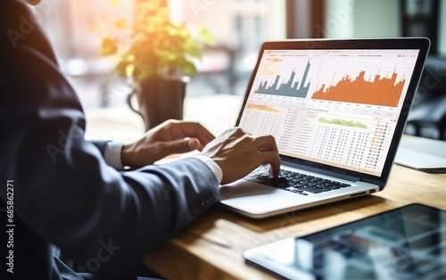 Business people analyze fin...