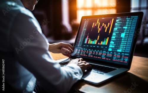 Business people analyze fin...