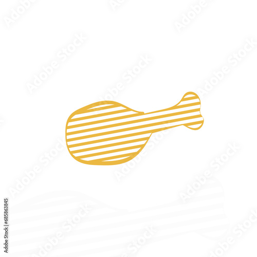 fried chicken drum stick logo mascot shape vector icon