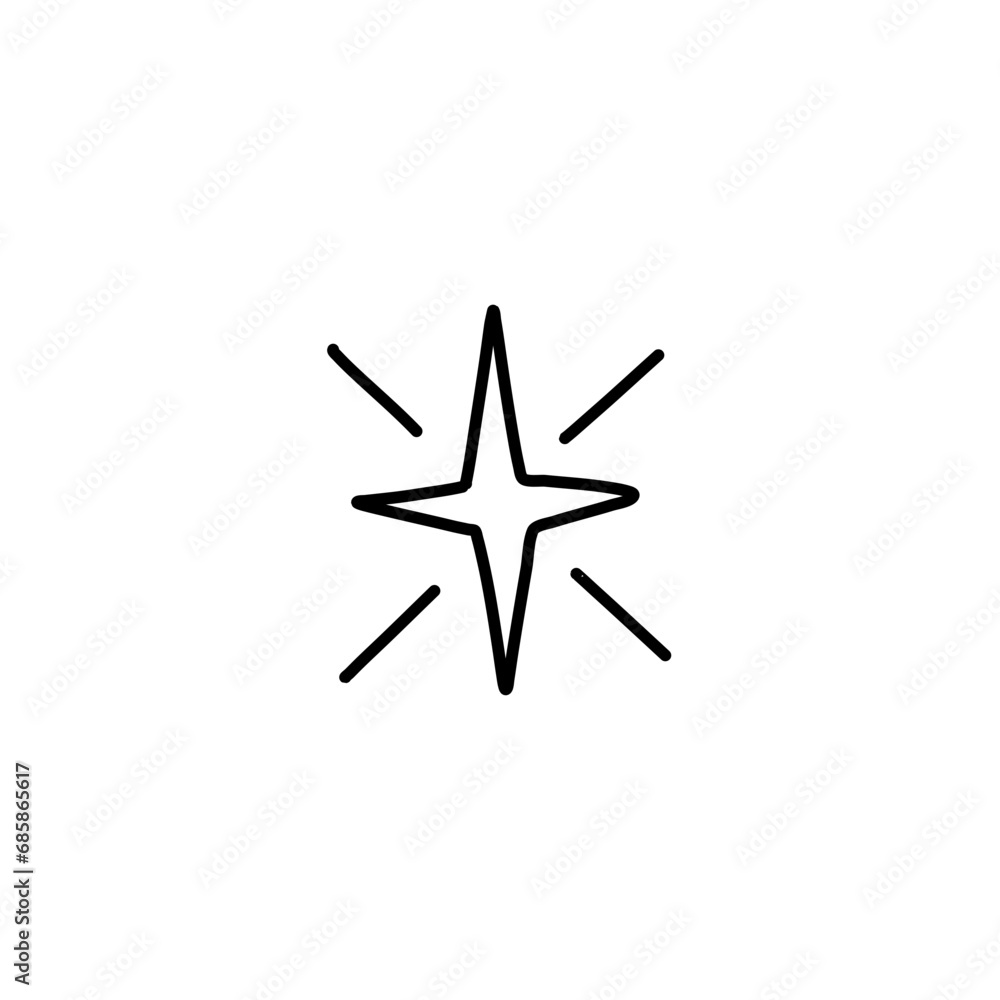 Line star glitter shine of doodle. Star shine glow, spark glitter, sparkle light vector illustration. Line star glitter shine of doodle. Star shine glow, spark glitter, sparkle light vector illustration.