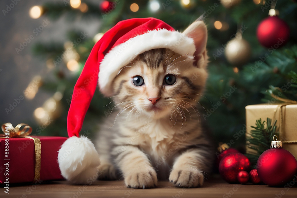 Obraz premium The Cat of Christmas 