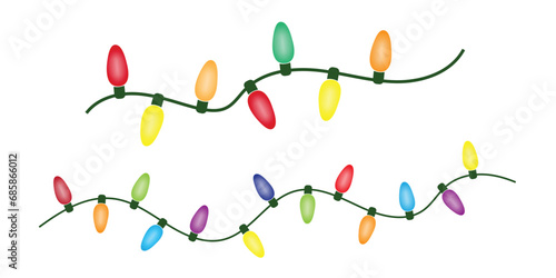 Colorful Christmas lights or Christmas holiday lights 