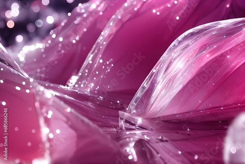 Abstract background, sparkling ice floes colored by the light passing through them.