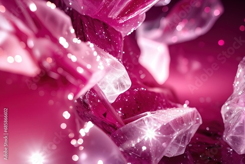 Abstract background, sparkling ice floes colored by the light passing through them.