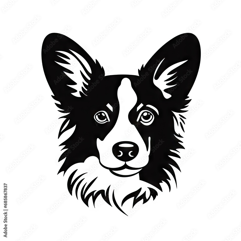 Welsh Corgi Pembroke Icon, Dog Black Silhouette, Puppy Pictogram, Pet Outline, Welsh Corgi Pembroke
