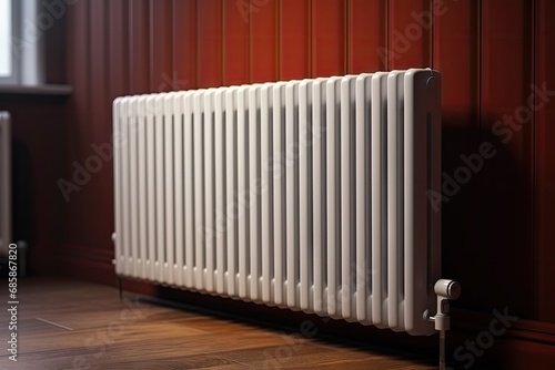 Warming Hands on White Radiator, Man Warms his Hand at Home, Cold Winter, Expensive Electricity Saving Concept,