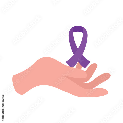 rett syndrome purple ribbon in hand