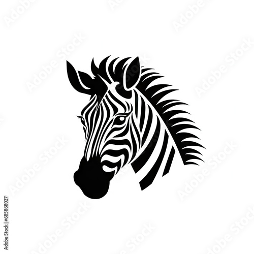 Zebra Head Icon, Africa Symbol, Zoo Logo, Minimal