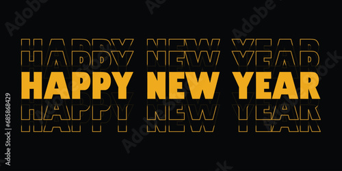 Happy new year - Design template Celebration typography poster, banner or greeting card for Merry Christmas and happy new year.