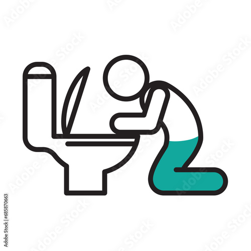 anorexia icon of vomiting illustration