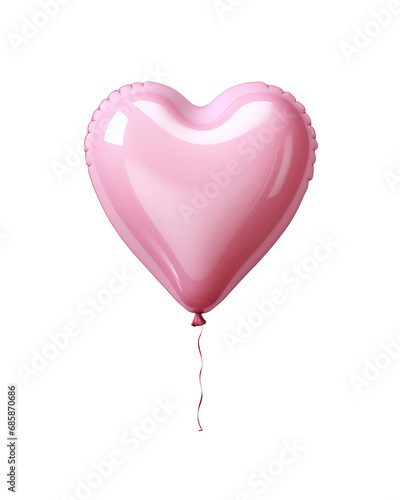 Pink heart balloon on transparent background