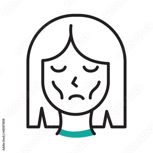 anorexia icon of woman face