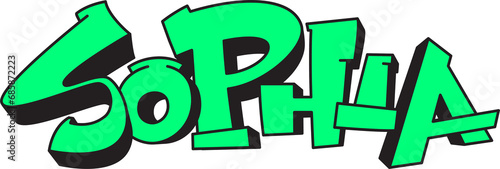 SOPHIA graffiti name, graphic stencil, transparent png