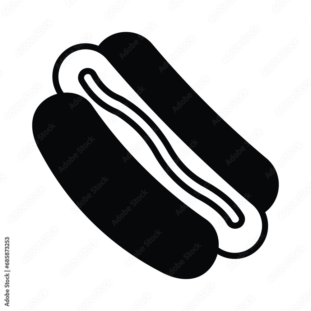 Hot dog icon isolate white background vector stock illustration. Hot dog icon isolate white background vector stock illustration.