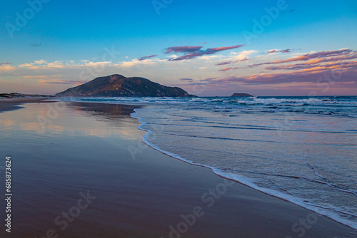 paisagem do anoitecer na  Praia do Santinho Florianópolis Brasil photo