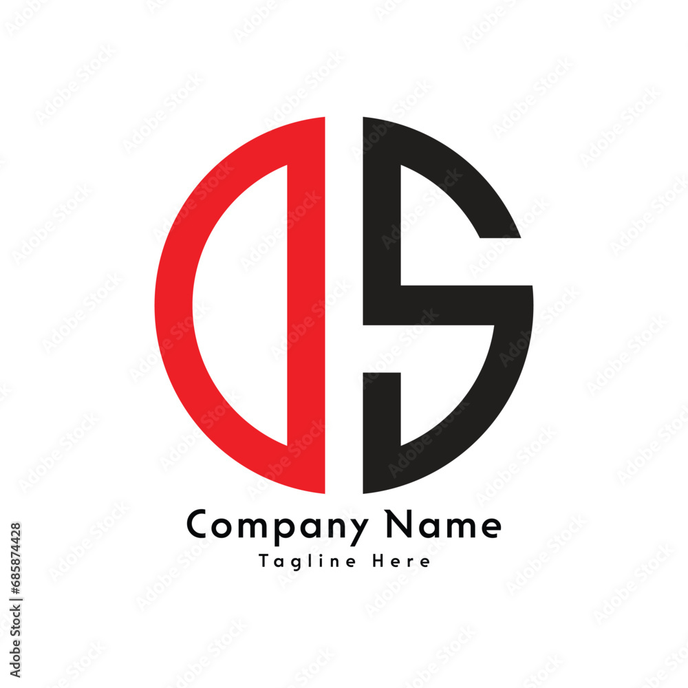DS letter round shape logo design icon DS letter round shape logo design icon