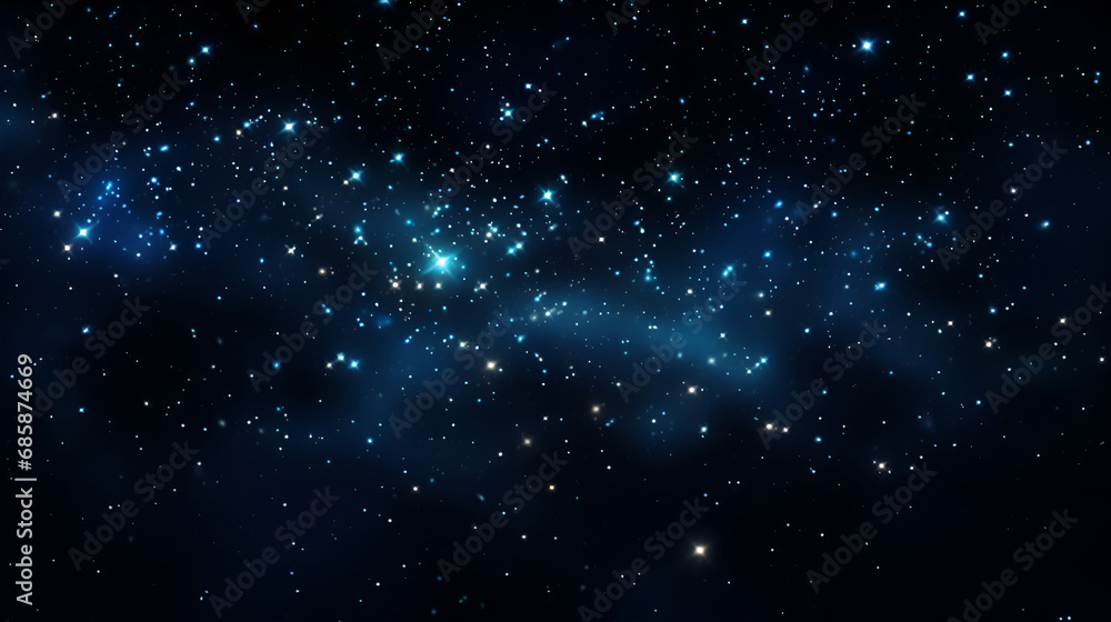 Night starry skies with twinkling and blinking stars seamless loop.