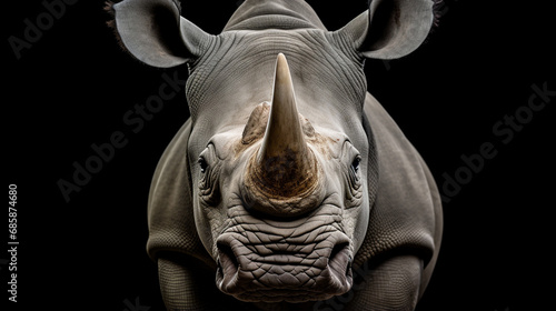 African white Rhinoceros or Rhino or Ceratotherium simum also Square lipped Rhinoceros generative ai photo