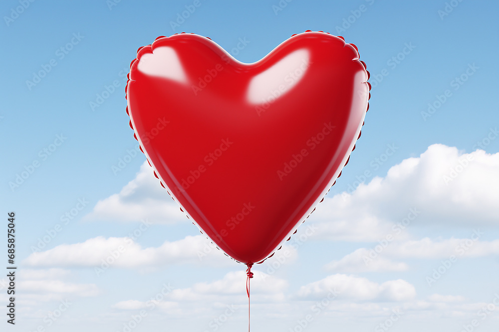 Hot air balloon, beautiful nature, valentine's day concept