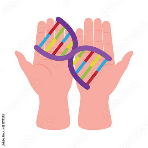 rett syndrome dna illustration on hands