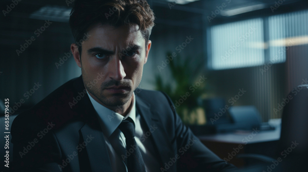 Boardroom Intensity: Serious Look of Corporate Leadership, Generative AI Boardroom Intensity: Serious Look of Corporate Leadership, Generative AI