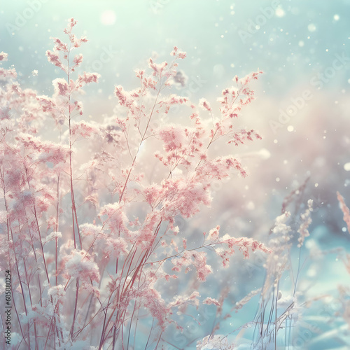Gentle Pastel Winter Snowy Natural Background
