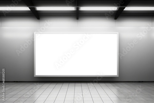 Blank billboard white screen poster mockup. advertising billboard or light box showcase, copy space for text message or media content