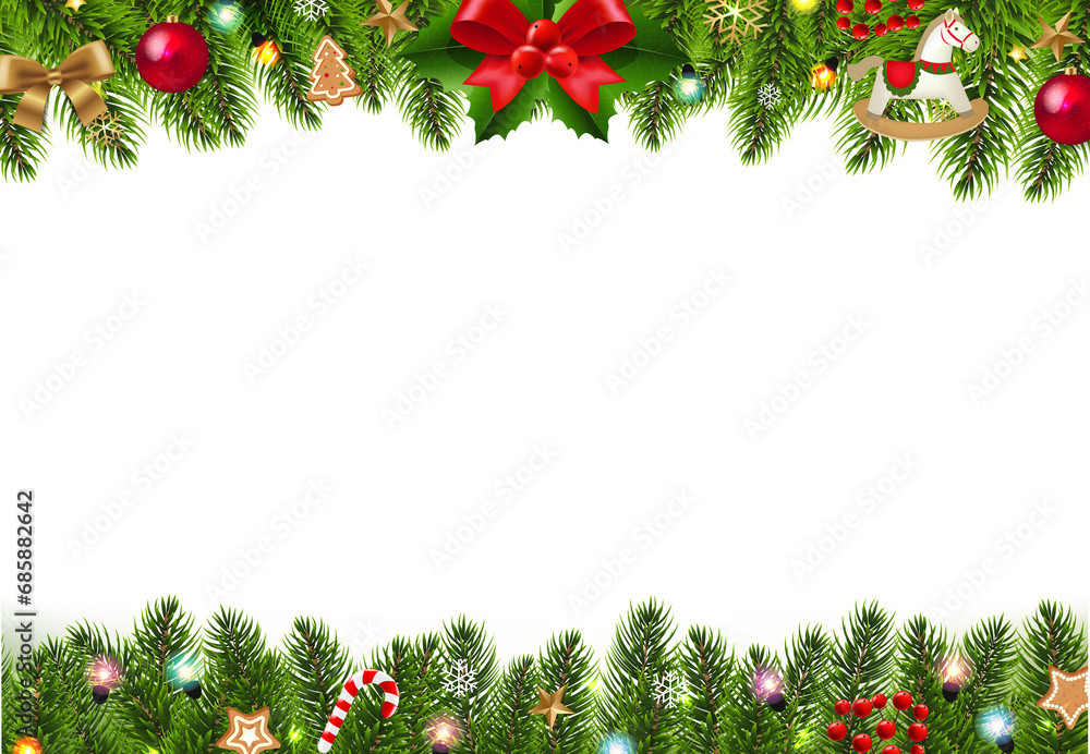 Christmas Border Isolated White Background Christmas Border Isolated White Background