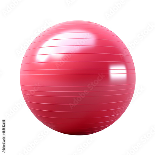 Fuchsia Pink Stability Yoga Gym Ball isolated on white transparent background  PNG