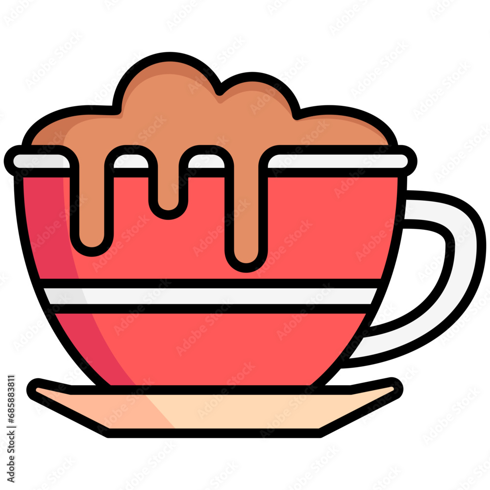 hot chocolate lineal multi color icon hot chocolate lineal multi color icon