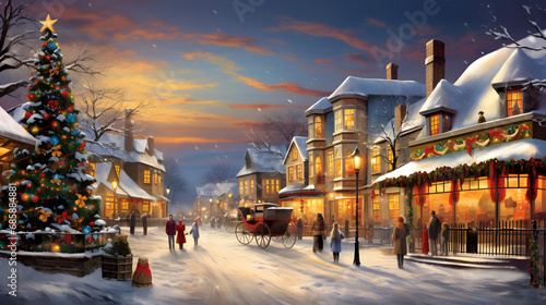 a dazzling scene of a Holiday Lights Display with vibrant colors, twinkling lights, and festive decorations illuminating the night, spreading joy and holiday cheer, perfectly suited for 16:9 widescree