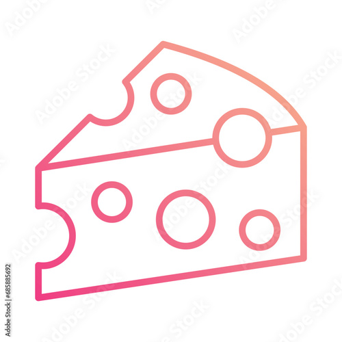 Cheese icon isolate white background vector stock illustration.