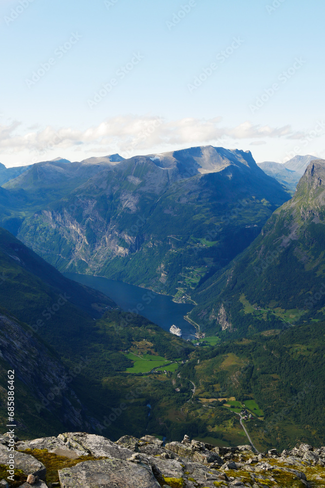 Fototapeta premium cruise ship in fjord